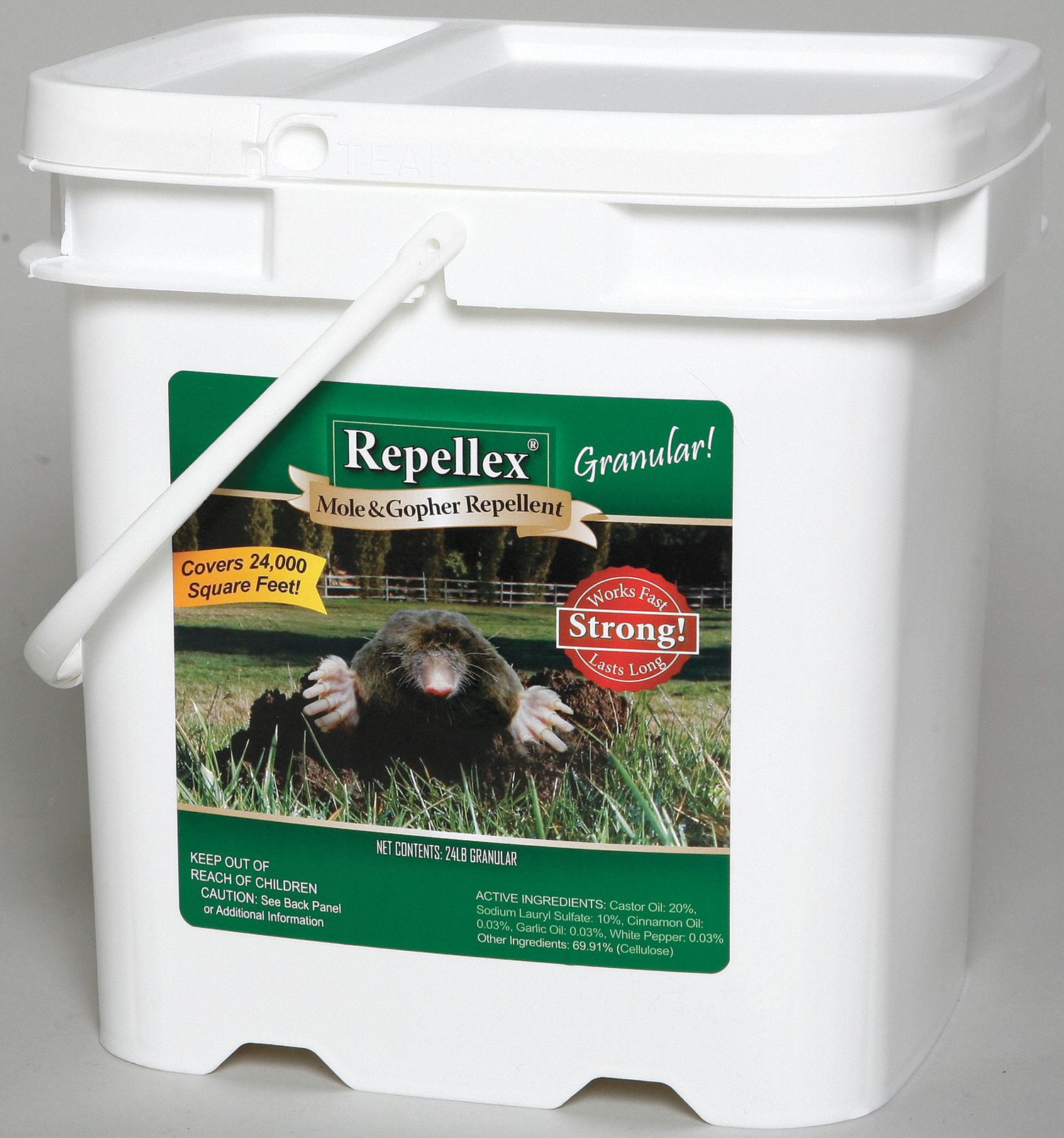 Mole/Gopher Repellent, 24 Lb, Granular