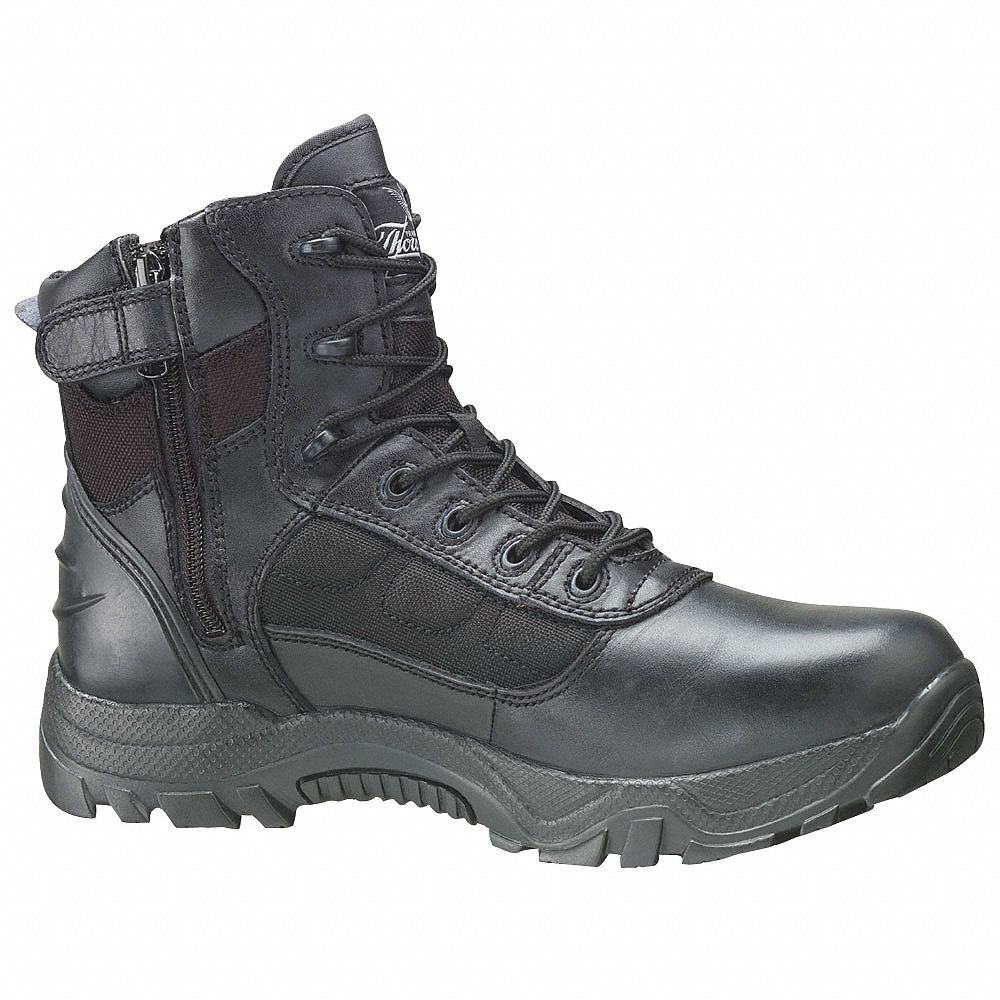 Work Boots, Comp, Mn, 9-1/2, Blk, 1PR