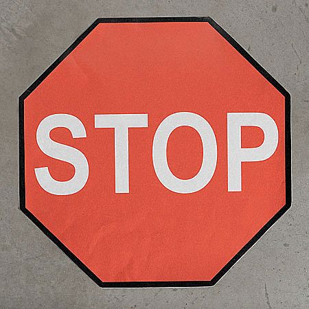Floor Stop Sign, 48 x 48 In.