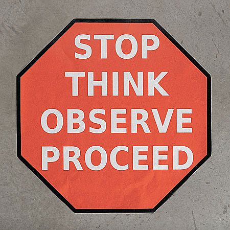 Floor Message Stop Sign, 36 x 36 In.