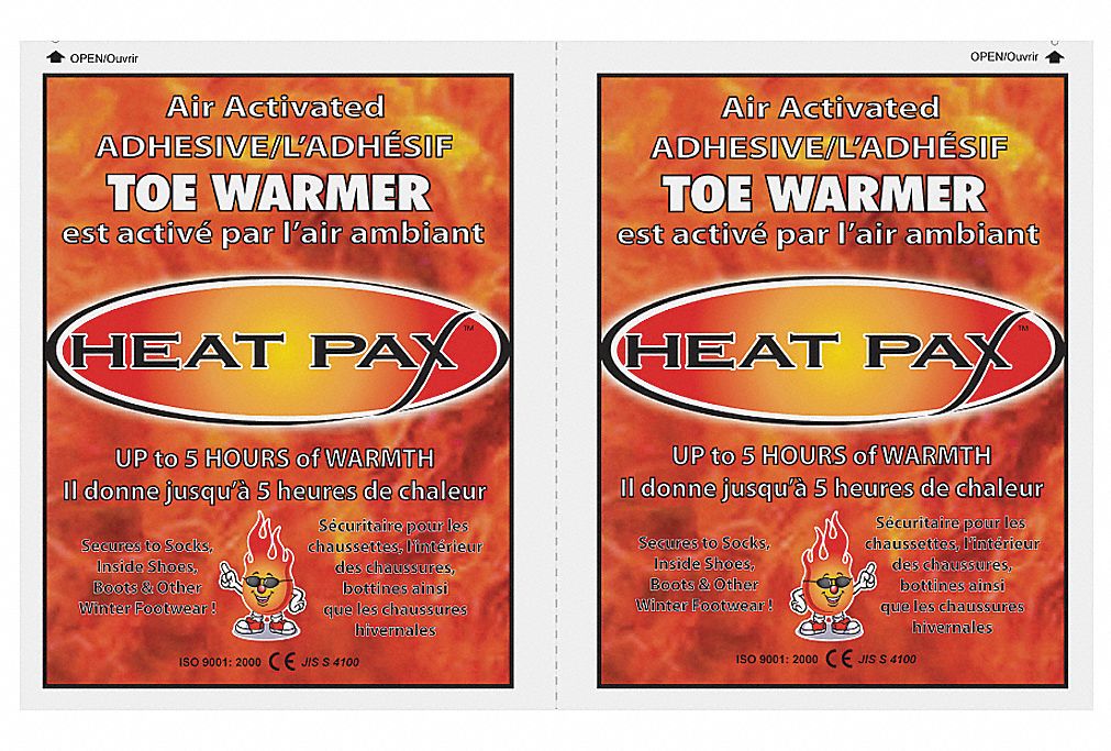 Toe Warmer, 4 In x 3/4 in, Pk 10