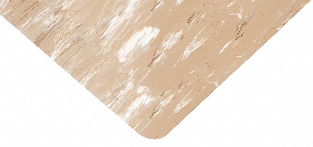 Anti-Fatigue Mat, SBR, PVC, Beige, 3 x 5 ft