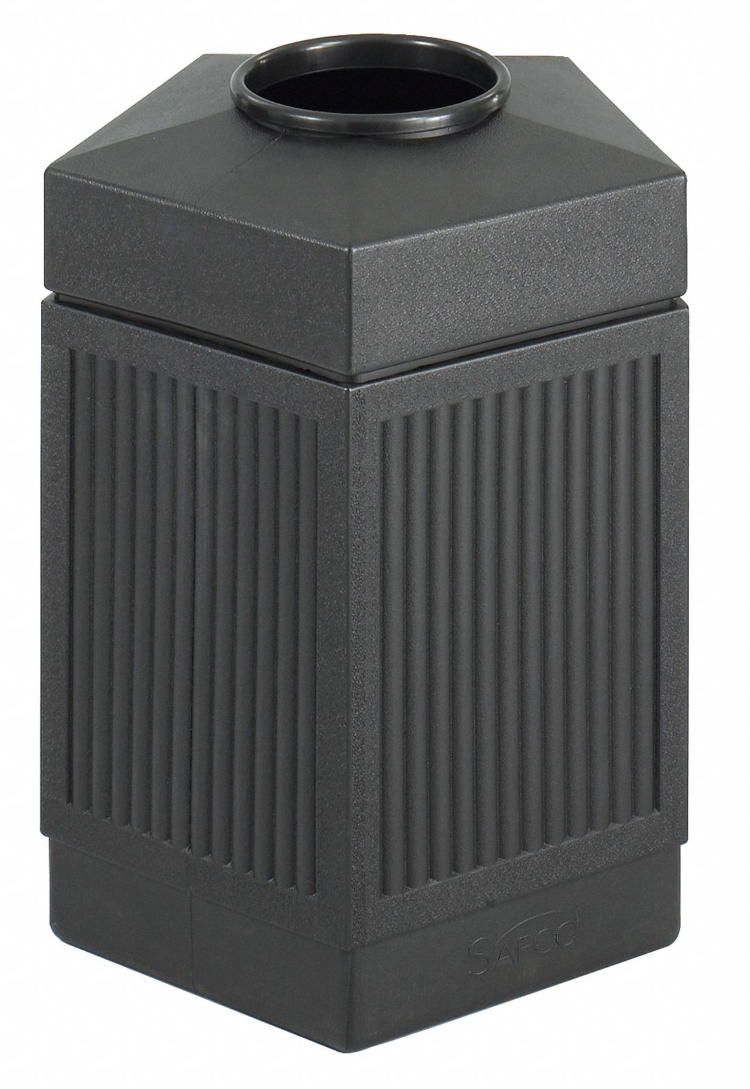 Waste Receptacle, Pentagon, Black, 30 G
