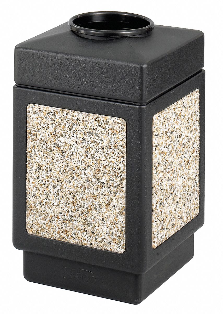 Trash Receptacle, Aggregate, 38 G, Black