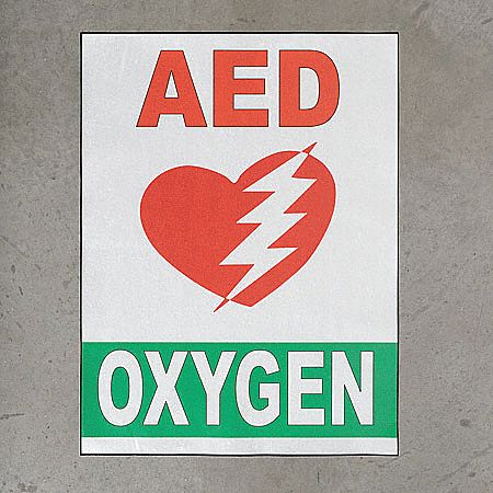 Floor AED Sign, 18 x 24 In.