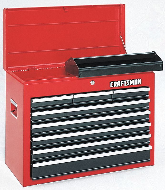 CRAFTSMAN Tool Cabinet,8 Drawer,20x26 In,Red/Blk - Tool Chests and Side ...